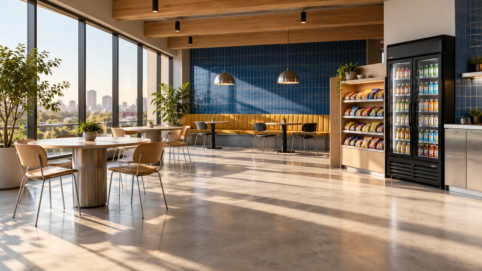 Sunlight in the Breakjoy breakroom — concept visualization