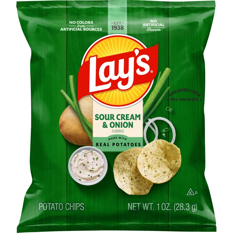 Lay’s Sour Cream & Onion — Sour cream & onion potato chips · 1 oz bag