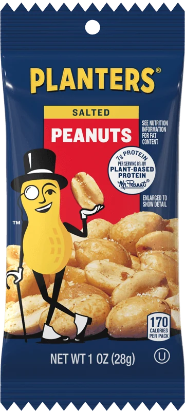 Planters Salted Peanuts — Salted peanuts · 1 oz pack